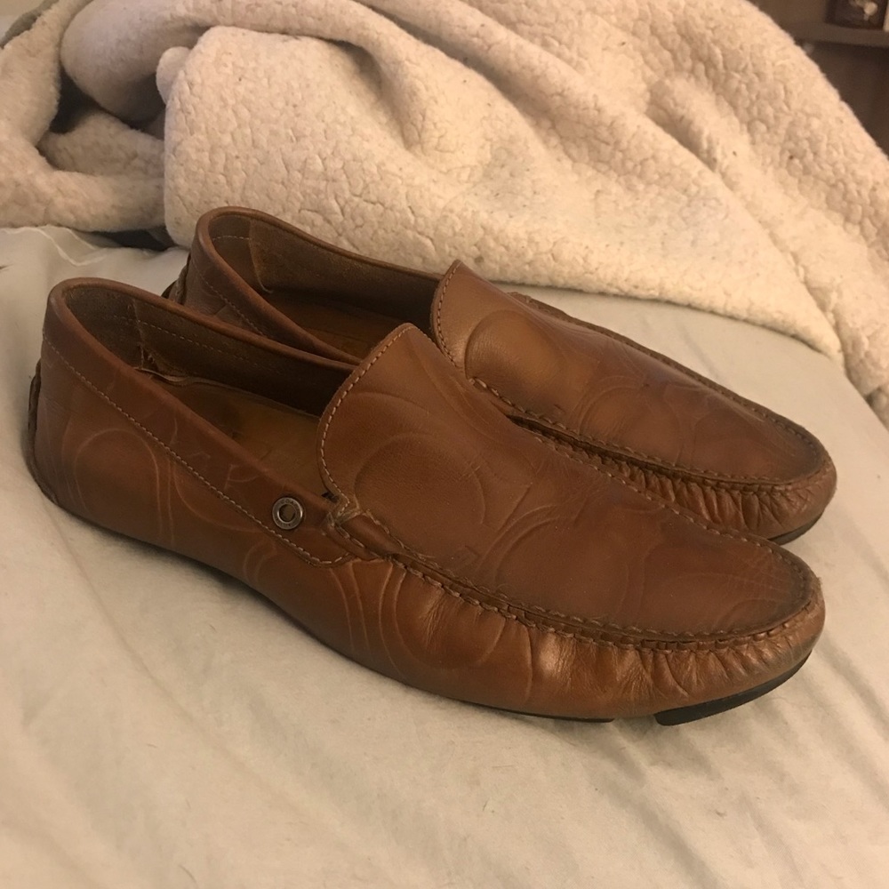 Coach driver loafer brown leather beautiful slide